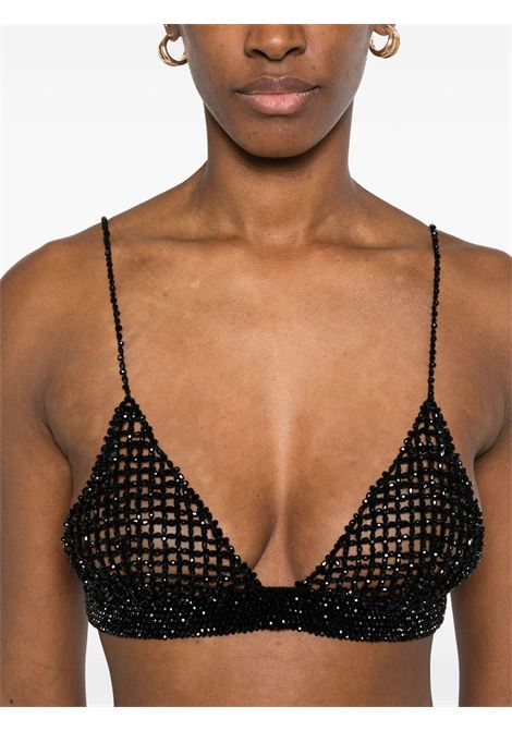 Black beaded crochet bra top Golden goose - women GOLDEN GOOSE | GWP02270P00197590100